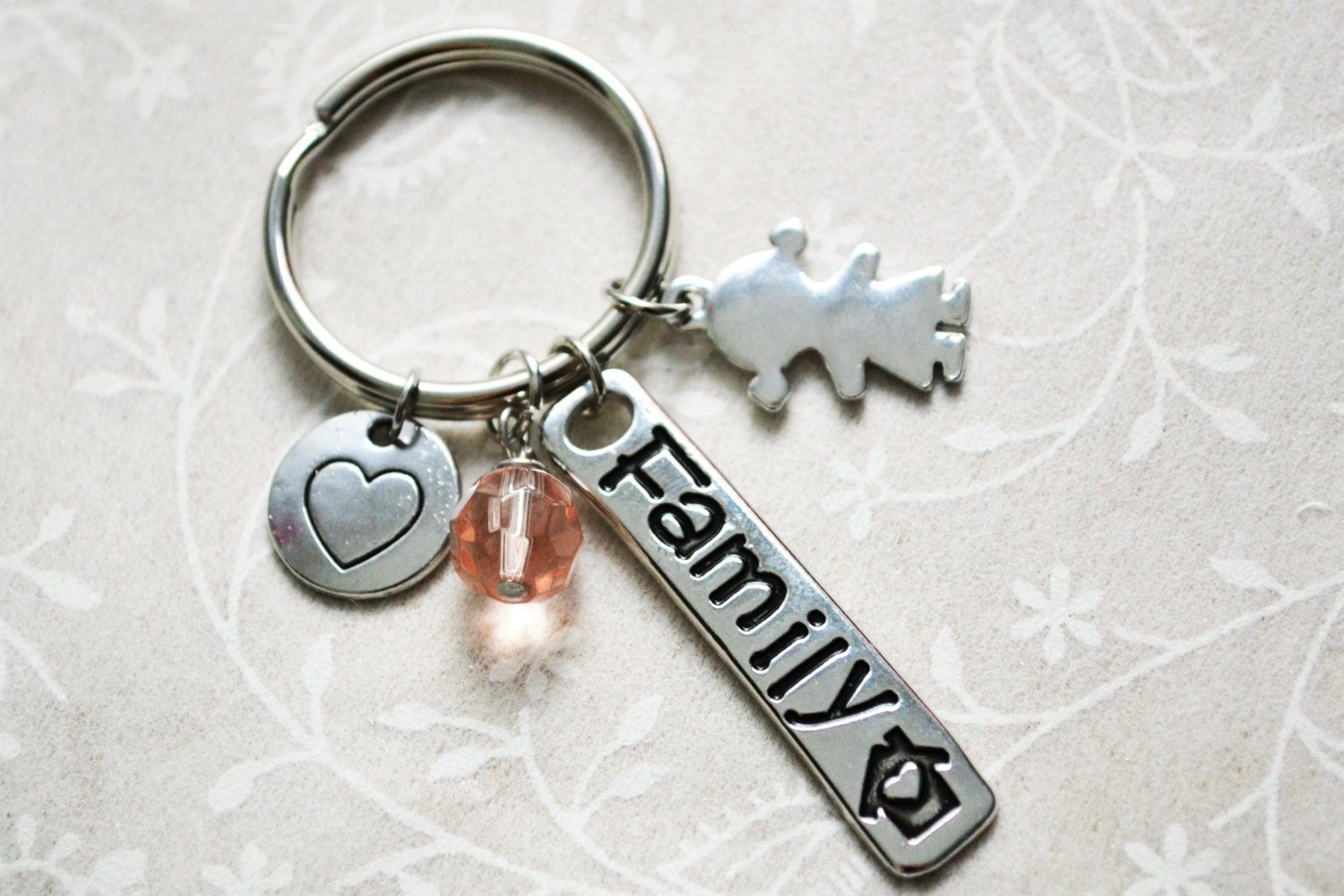Charm Keychain Family Keychain Girly Keychain Daughter
