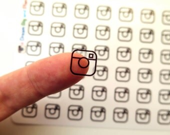 Instagram Icon Clear Planner Stickers! DBP183