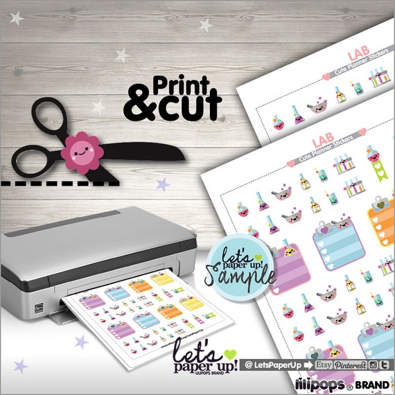 Lab Stickers Printable Planner Stickers Science Lab by LetsPaperUp