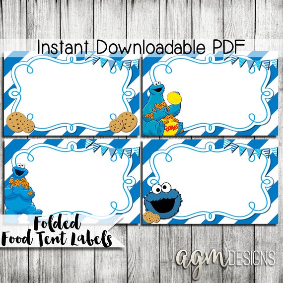 Cookie Monster Food Label Cookie Monster by AGMPrintableDesigns