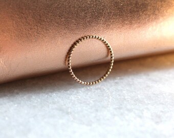 Beaded rose gold ring | Rose gold fill beaded style band | 1.5mm fine ring | handmade jewellery | contemporary minimal style | stacking