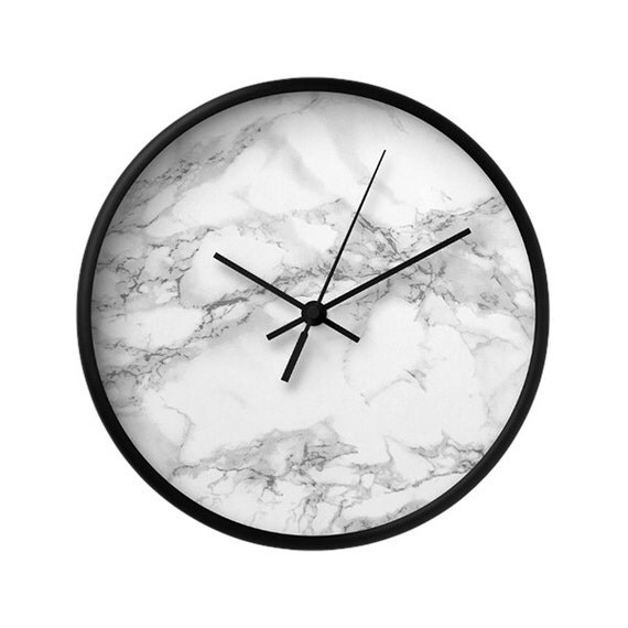 Marble Wall Clock Texture Photo White Stone Marble Pattern