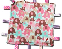 pink elephant lovey blanket