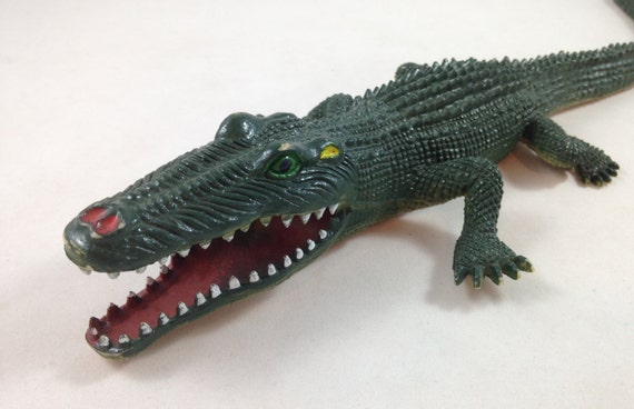 Toy Plastic Alligator Vintage Crocodile Toy Plastic