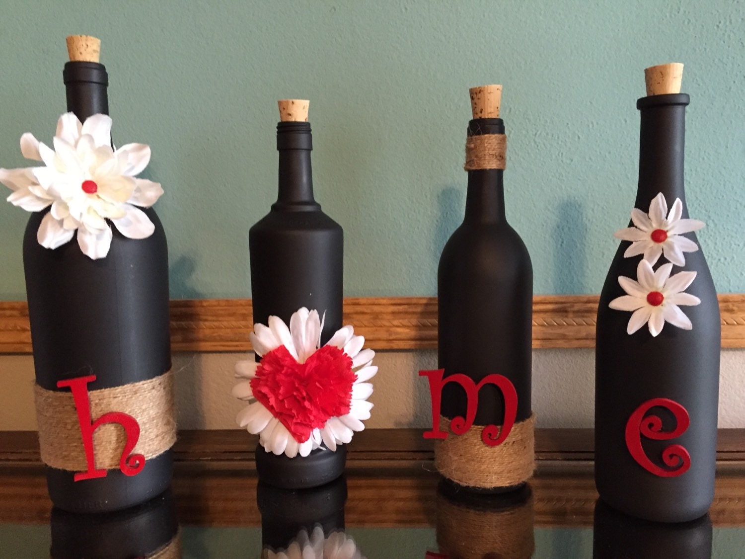 Wine bottle decor by Mustlovewine on Etsy