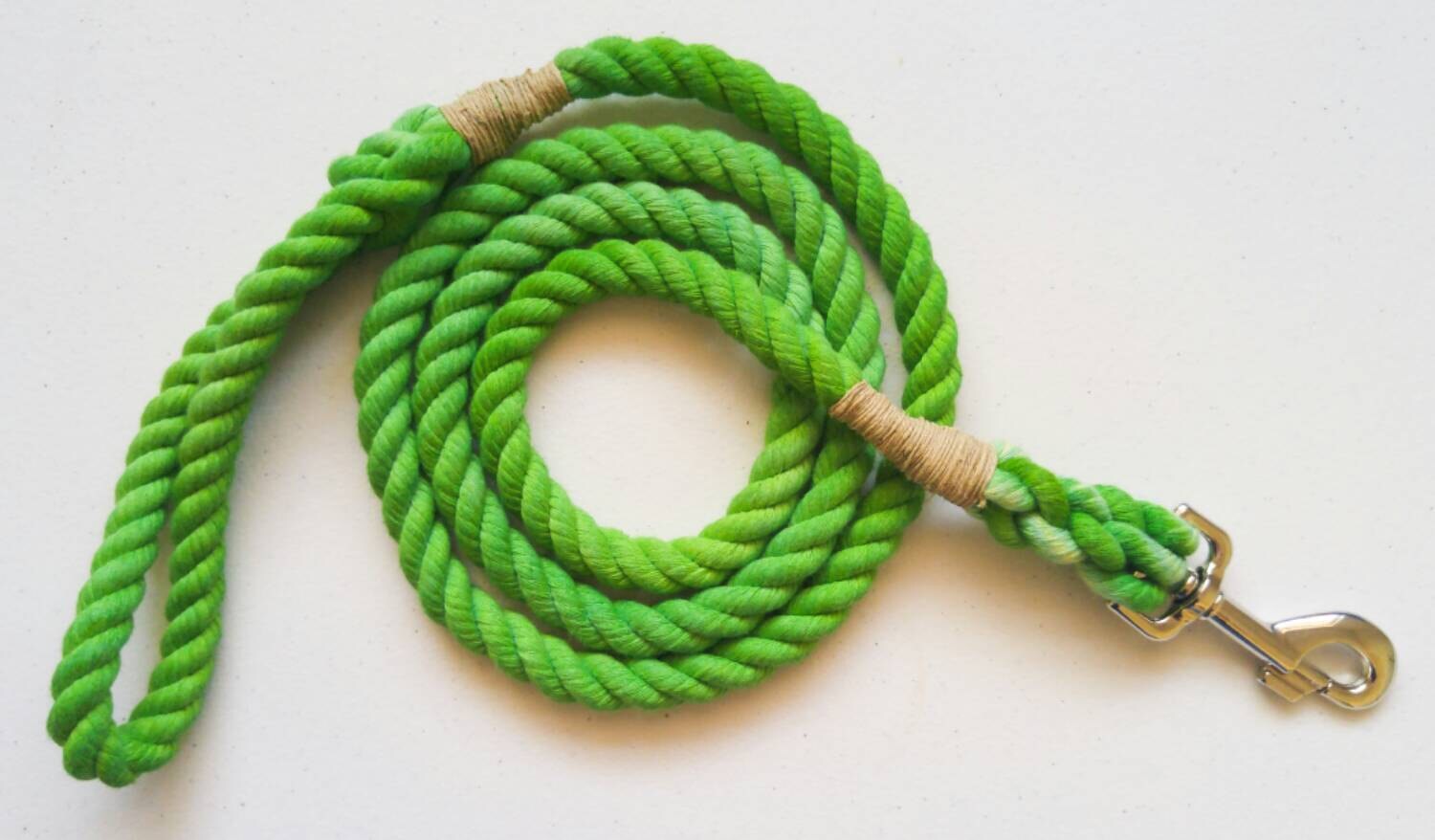 Green rope dog leash