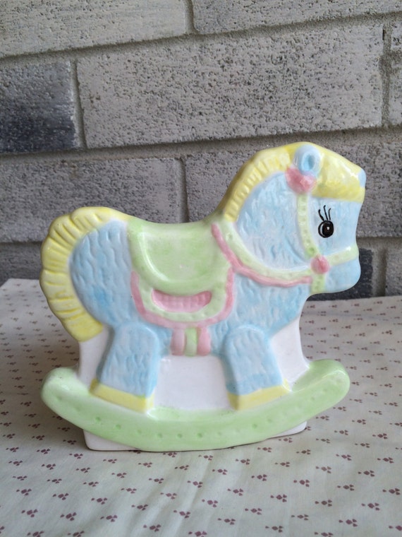 Cute Vintage Rocking Horse Planter Rocking horse by LauraTrev1
