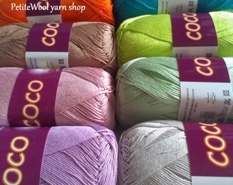 Cotton yarn 100% mercerized cotton COCO Vita cotton Knitting yarn Crochet thread Crochet yarn Hand knitting yarn Cotton yarn online