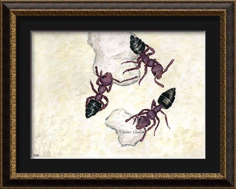 Ants Eating Bread Crumbs original by DoubleBubbaEmporium on Etsy