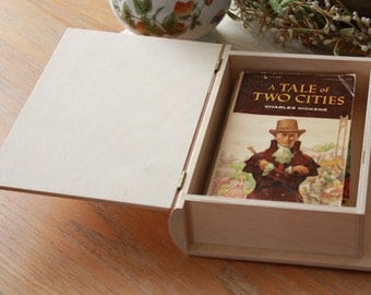 8-3/4" Small Wooden Book Box,Children's Book Box,Gift Book Box,Bible Box,Wood Bible Box,Wooden Bible Box,Wooden Keepsake Box