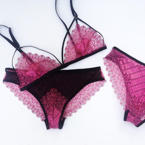 set RASPBERRY sexy lace lingerie set