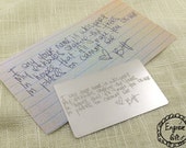 Personalized Custom Steel Wallet Insert Engrave your Handwriting forever Etching Wallet Insert Card Custom Real Handwritten Autograph