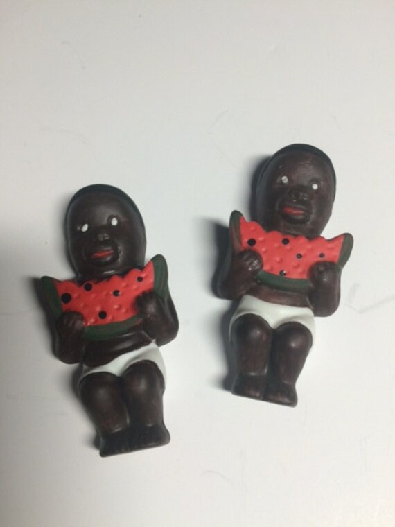 Vintage Black Boy Eating Watermelon Collectible