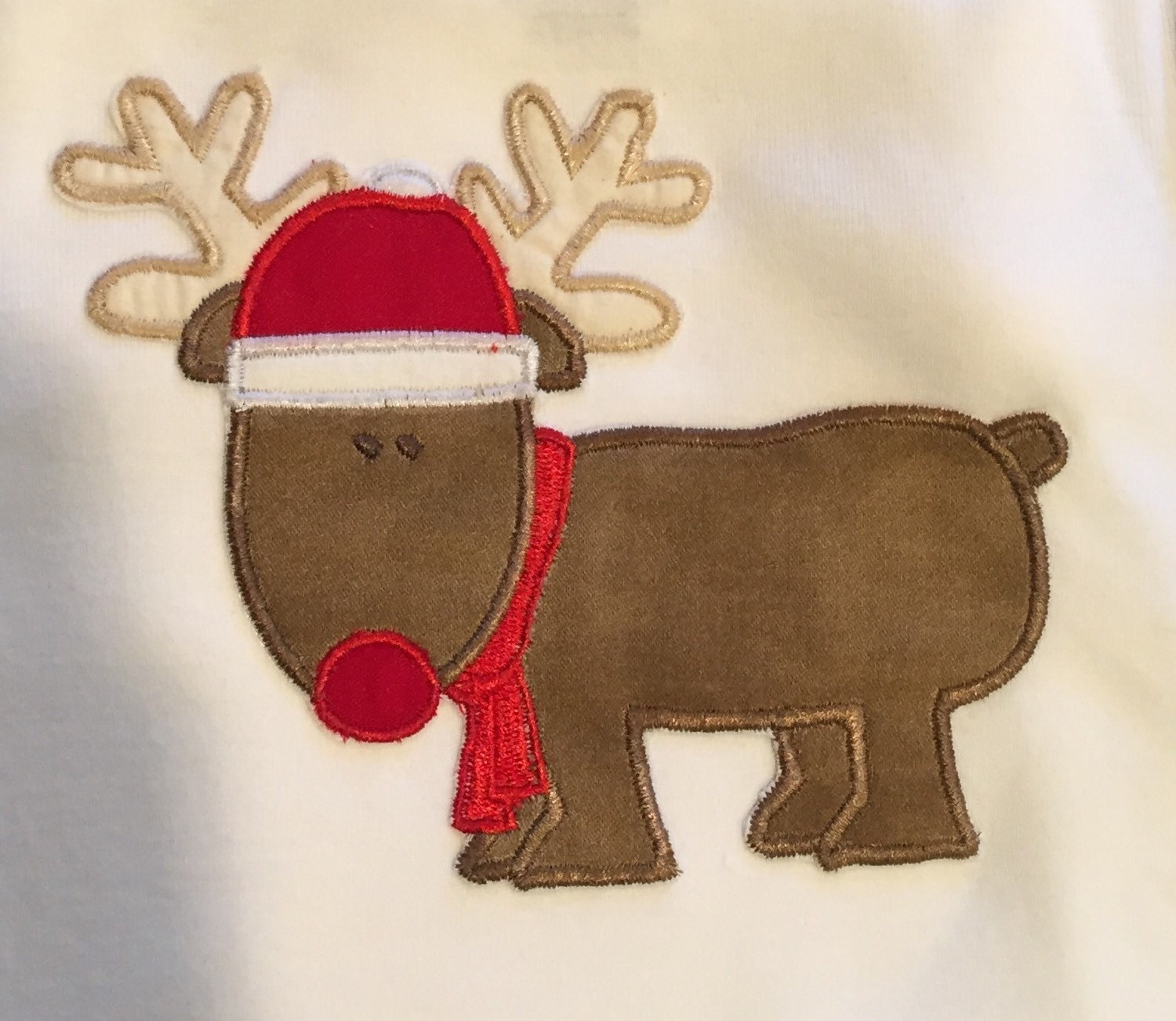 Reindeer Applique Embroidery Design Rudolph Design