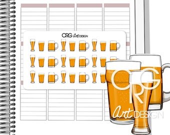 Beer Stickers | Planner Erin Condren Plum Planner Filofax Sticker