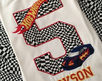 Personalized Hot Wheels Birthday Shirt