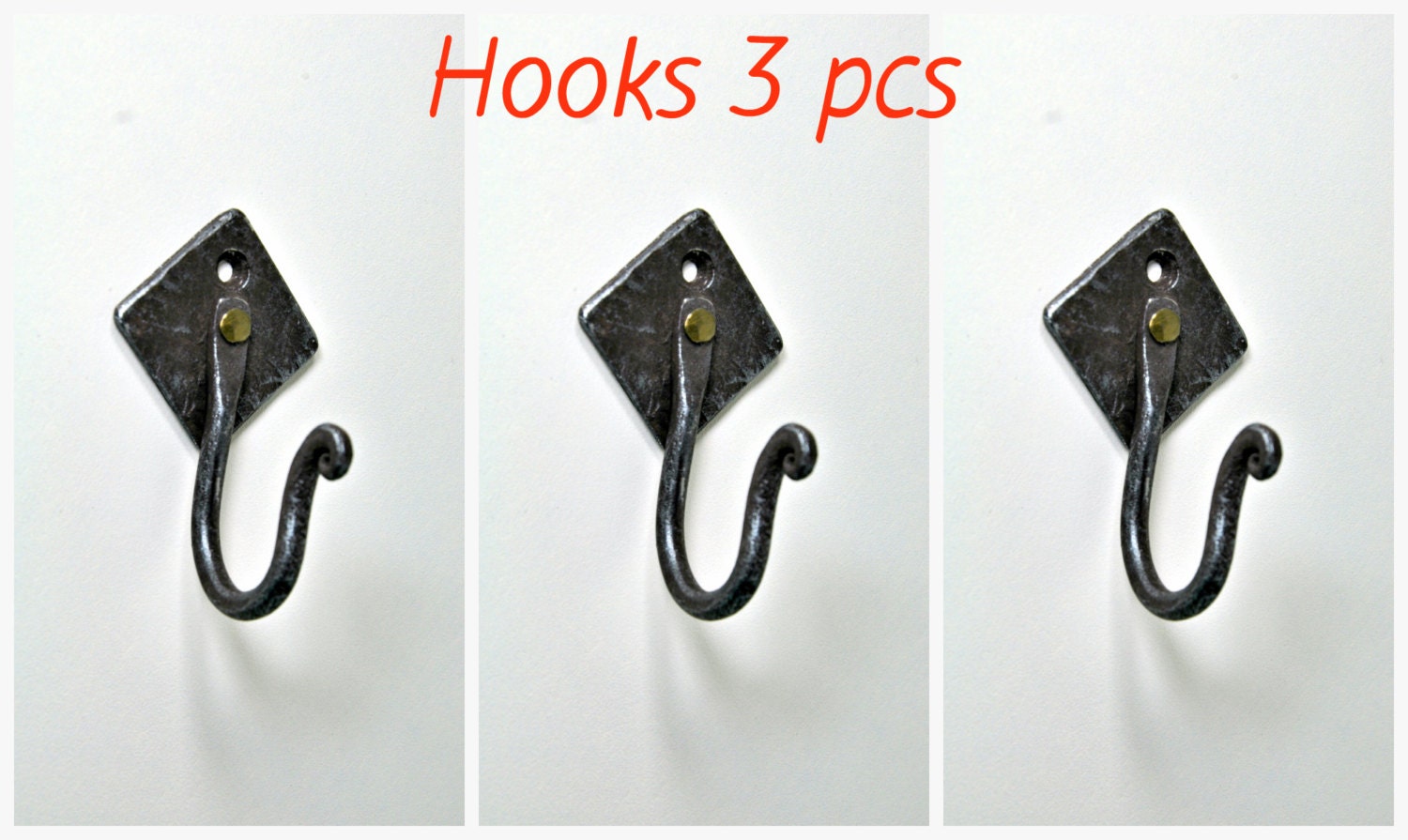 Hand hook 3 pcs Metal decor Wrought iron Cookware