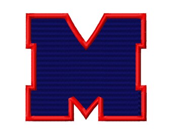 M Solid Fill Machine Embroidery Design Ole Miss Mississippi 3x3 4x4 5x5 INSTANT DOWNLOAD