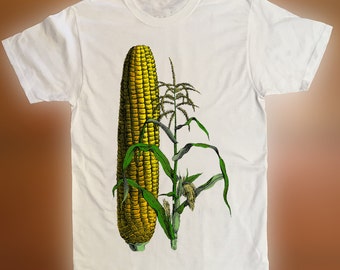 Early Engraving of Corn And Stalk Printed On T Shirt