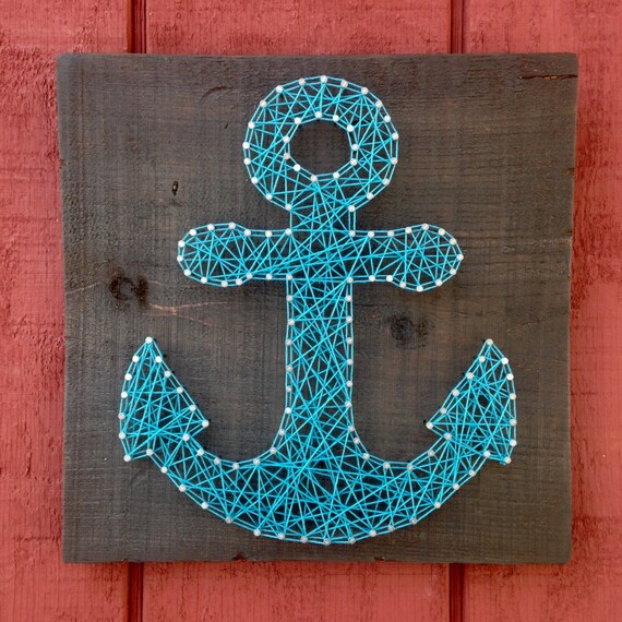 Items similar to Anchor String Art Nautical Art Rustic Nail Art