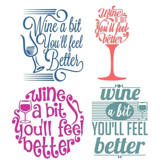 Wine Cuttable Design SVG DXF EPS use with Silhouette Studio