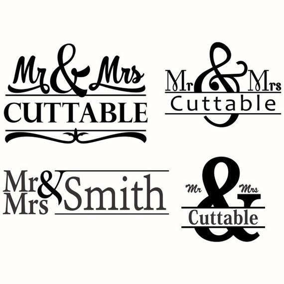 Download Mr. Mrs. Wedding Cuttable Design Pack SVG DXF EPS use with