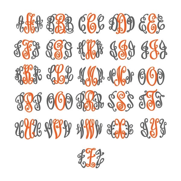 Download Circle Round Cuttable Monogram Font SVG DXF EPS use with