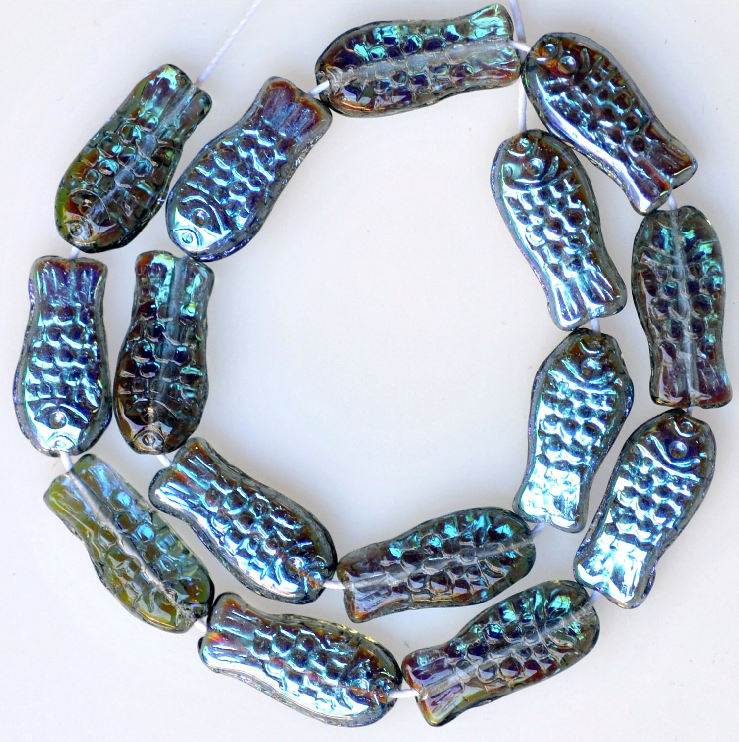 14mm x 7mm Fish Bead Czech Glass Beads Glass Fish Beads