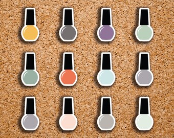 84 Nail Polish, Nail Color, Spa, Manicure/Pedicure Icon Planner Stickers for 2017 Inkwell Press IWP-DC8