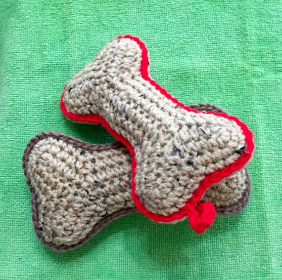 Crochet Dog Bone Crocheted Bone Dog Bone Toy Crochet Dog