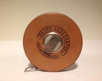 Vintage Measuring Tape "BESTE LEDERKAPSEL" Western Germany.
