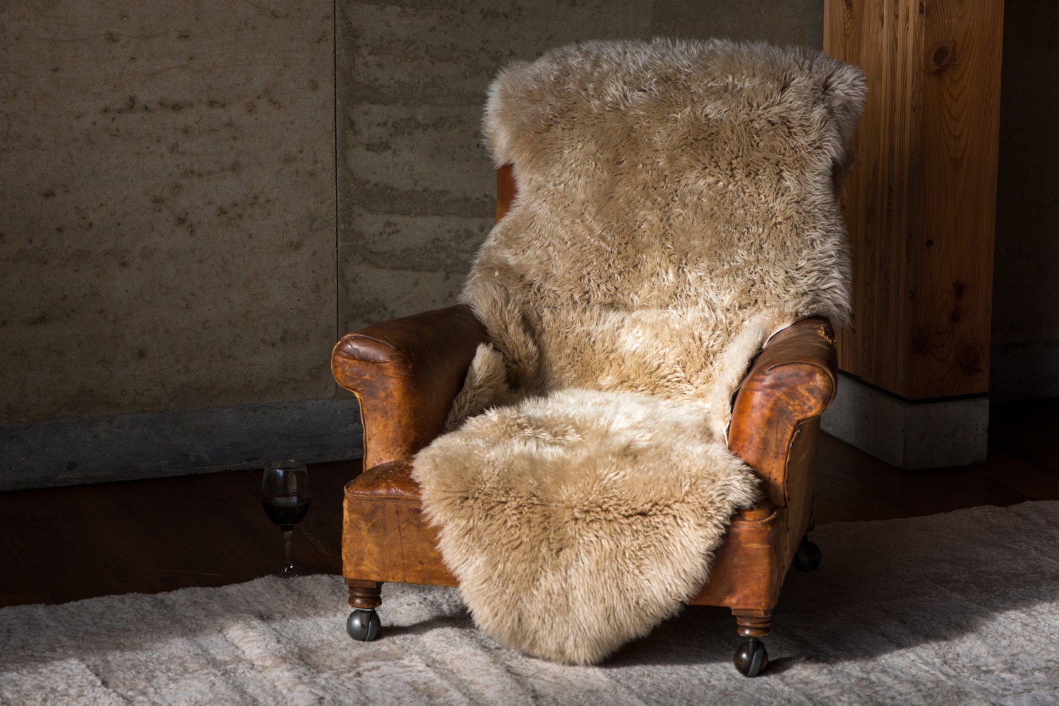 Double Sheepskin Pelt Wool Rug Sheepskin Rug Room Accent