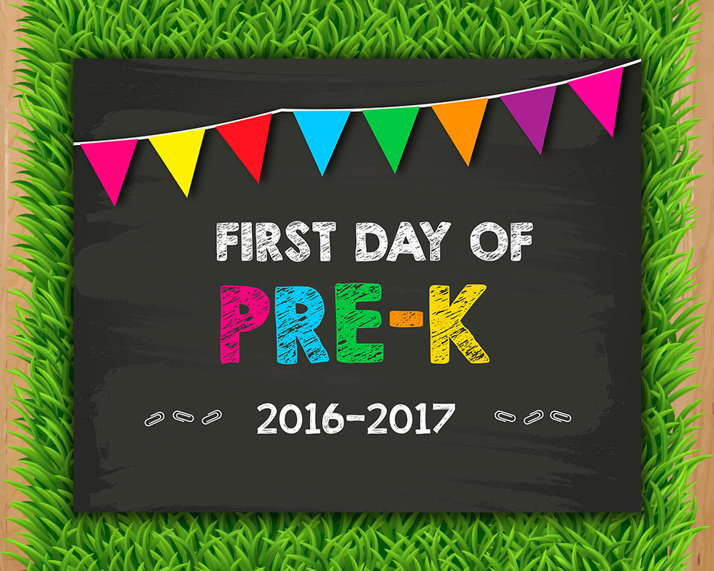 First day of Pre K Sign INSTANT DOWNLOAD Prek by LTAPrints