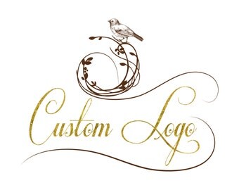 Premade Custom logo design, bird wreath logo, bird nest logo design, bird tree business logo design, bird circle logo design, bird logo,
