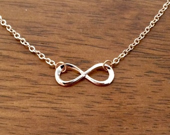 Rose gold infinity necklace, rose gold necklace, rose gold infinity charm necklace, rose gold jewellery, rose gold jewelry, valentines day