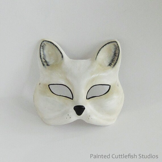 Arctic Fox mask by PaintedCuttlefish on Etsy