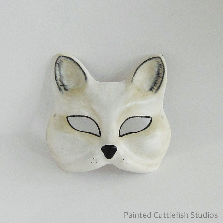Arctic Fox mask by PaintedCuttlefish on Etsy