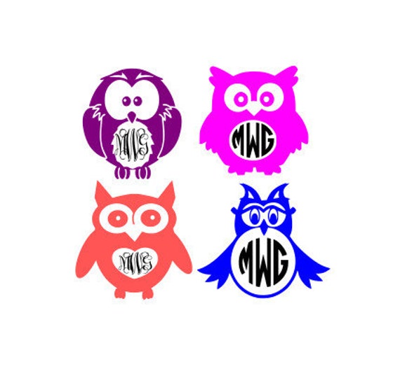 Owl Monogram Frame SVG DXF EPS Vinyl Cutting by ...
