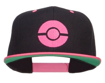 Ash Ketchum Poke Ball Embroidered Snapback Cap