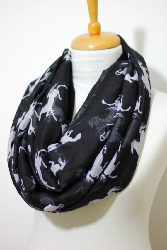 Womens scarves with horse bit print