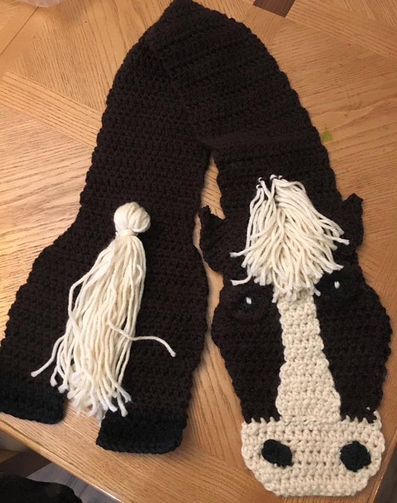 Items similar to Horse Scarf, scarf, Horse, crocheted Horse Scarf