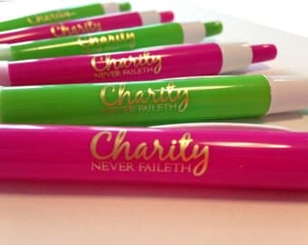 10 Relief Society pens - Charity Never Faileth (ten)