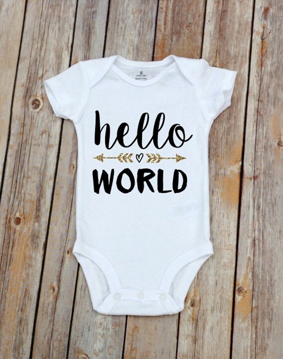 Hello World Hello World Onesie Newborn Gift Newborn