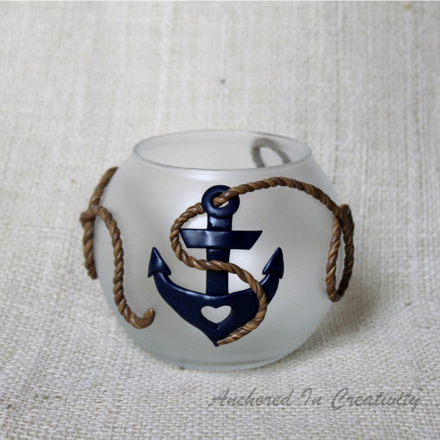 Anchor Candle Holder Polymer Clay Candle Holder Anchor