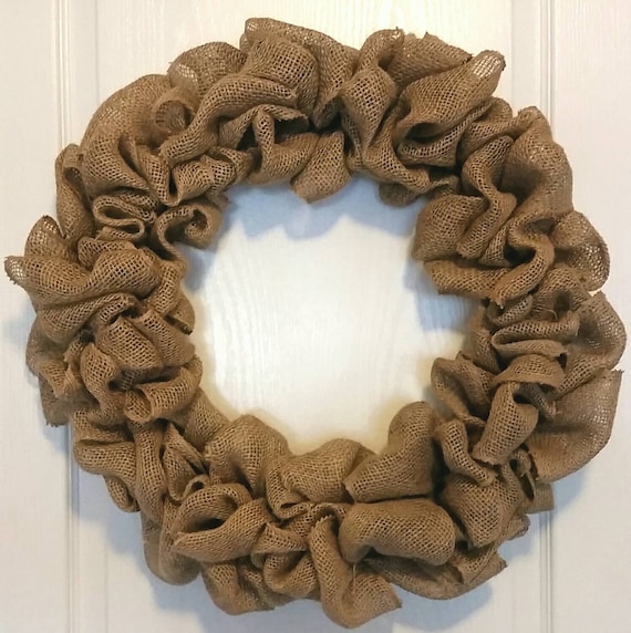 Handmade Burlap Wreath / Full Burlap Wreath / Large Burlap Wreath / Country Wreath / Rustic Wreath / Jute / Natural Wreath