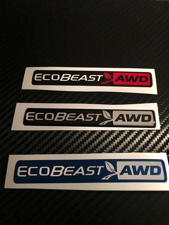 Domed FORD ECOBEAST AWD emblem overlays ecoboost eco boost