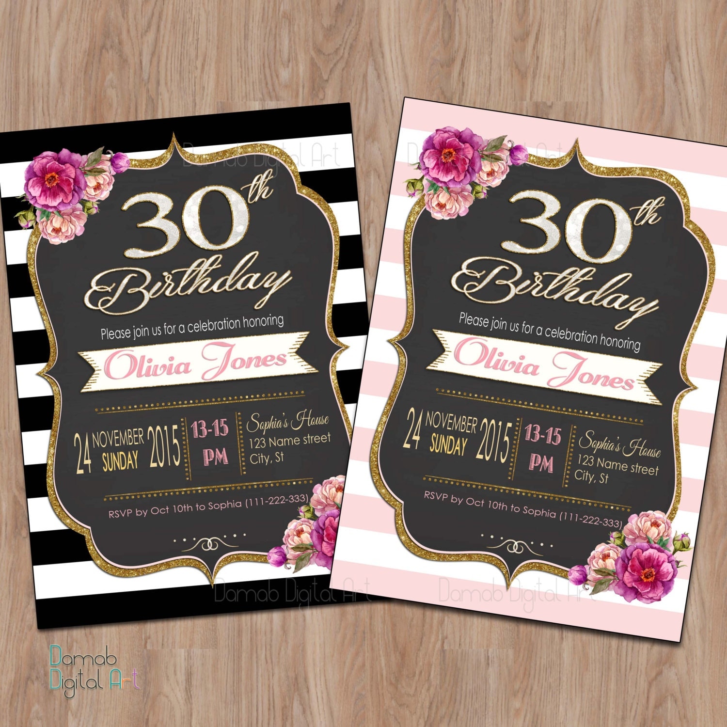 30th Birthday Invitation 30th Birthday Invitation for Women