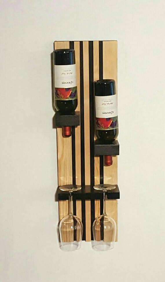 Items similar to Wall mounted wine rack, wine glass holder, unique wine