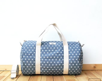 MINI sport and travel bag "Star gray" / Sport & Traveler mini duffel bag "grey stars"