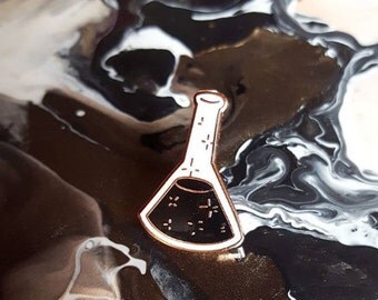 Erlenmeyer flask enamel pin